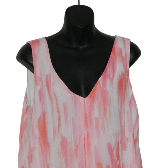 2 for/ $25 Cartise Tie Dye Sleeveless Tank Blouse Peach Pink White Size 10 - Picture 3 of 13